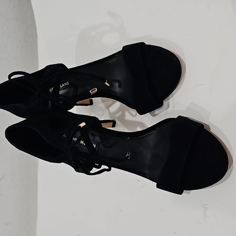 Antonio Melani Black Leather Suede  Dressy High Heels Size 7M - Picture 10 of 12